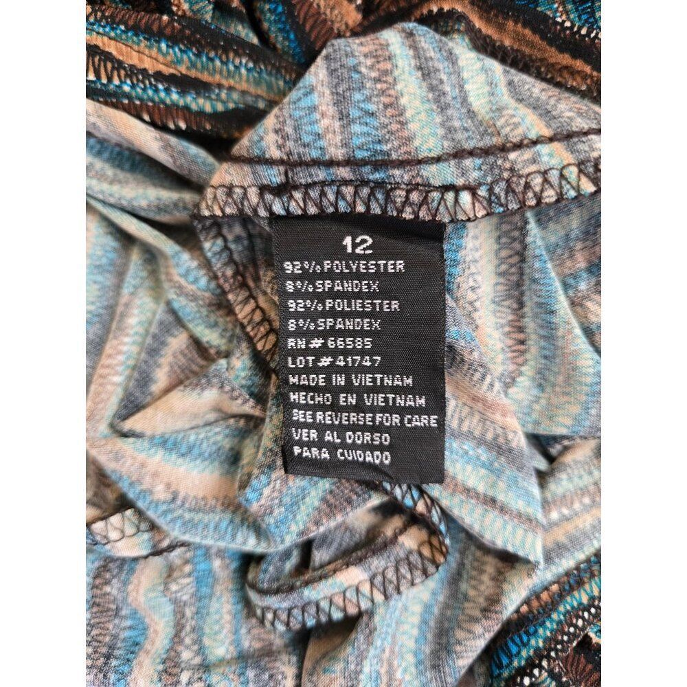 Multicolor Zebra Stripe Belted Dress boho jungle core Academia mob wife western - Picture 7 of 7